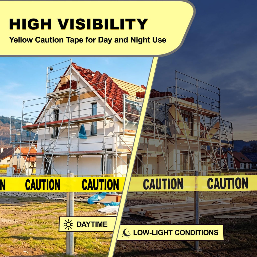 4000ft Total Yellow Caution Tape Rolls, for Halloween, 4 Rolls 3in x 1000ft