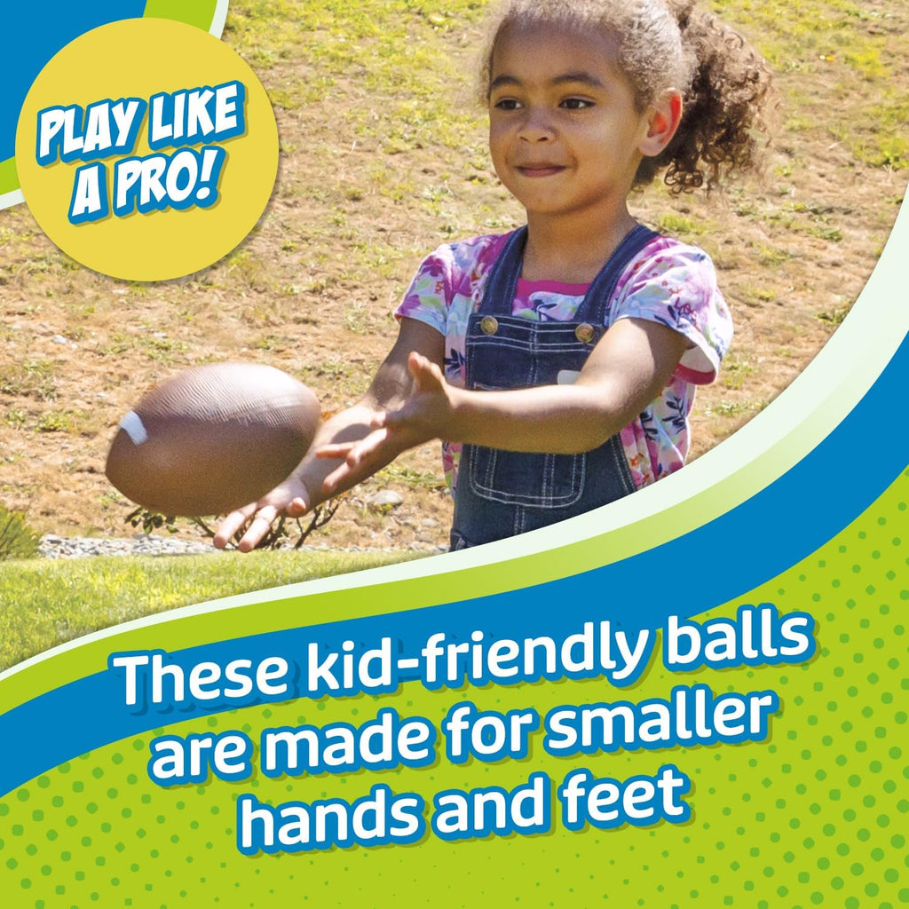 Get Outside Go Toddler Sports Ball Set, Multicolor, 3 Pack | Soccer Ball, Football and Basketball, Small Hands