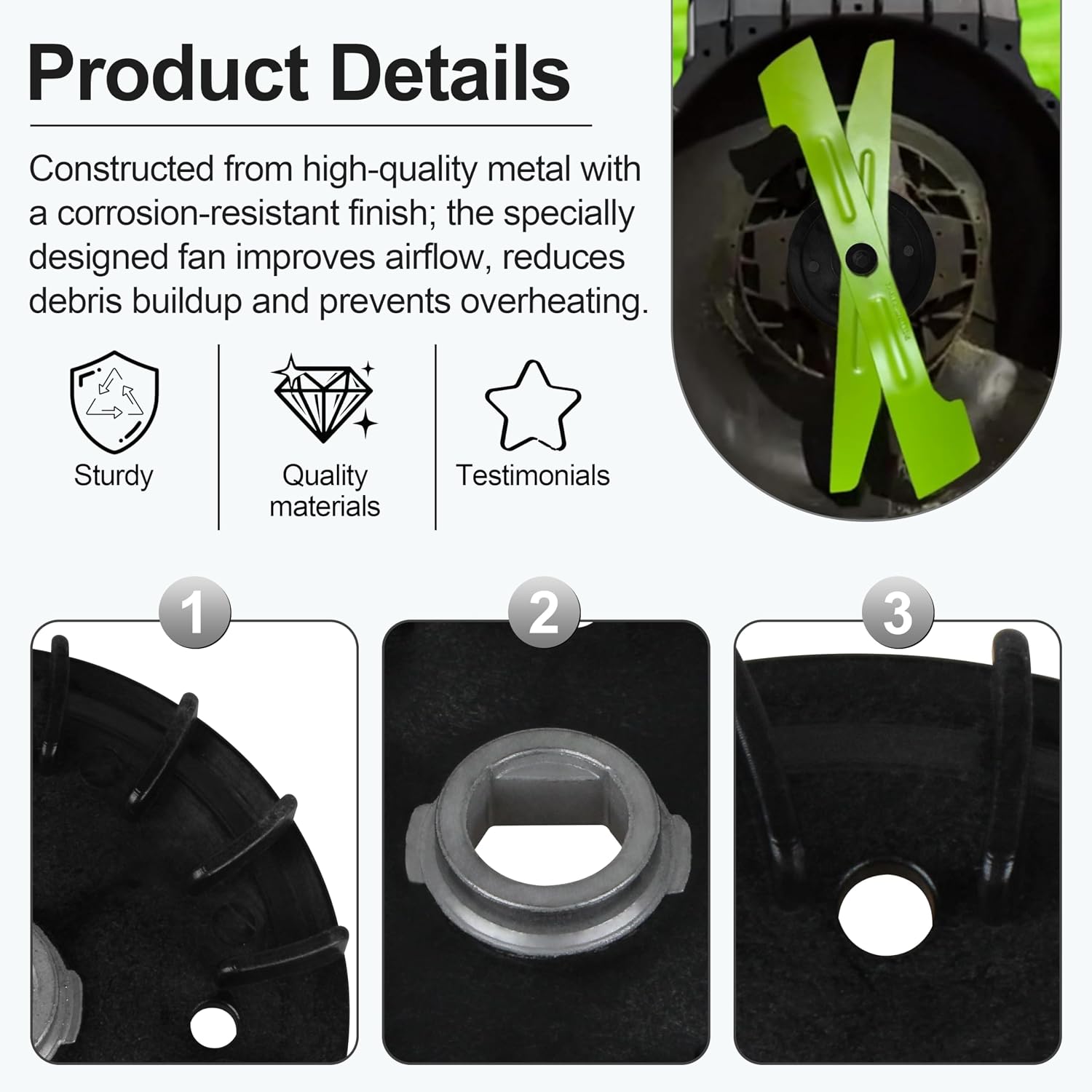 Lawn Mower Blade Part Kit for EGO Power+ Dual Blades on LM2130SP, LM2150SP | LM2160SP 21" Select Cut Lawn Mowers(Part