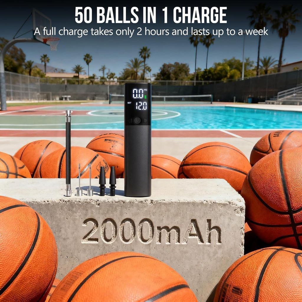 Electric Ball Pump,Smart Air Pump Portable Fast Inflation Accurate Pressure Gauge and Digital LCD Display for All