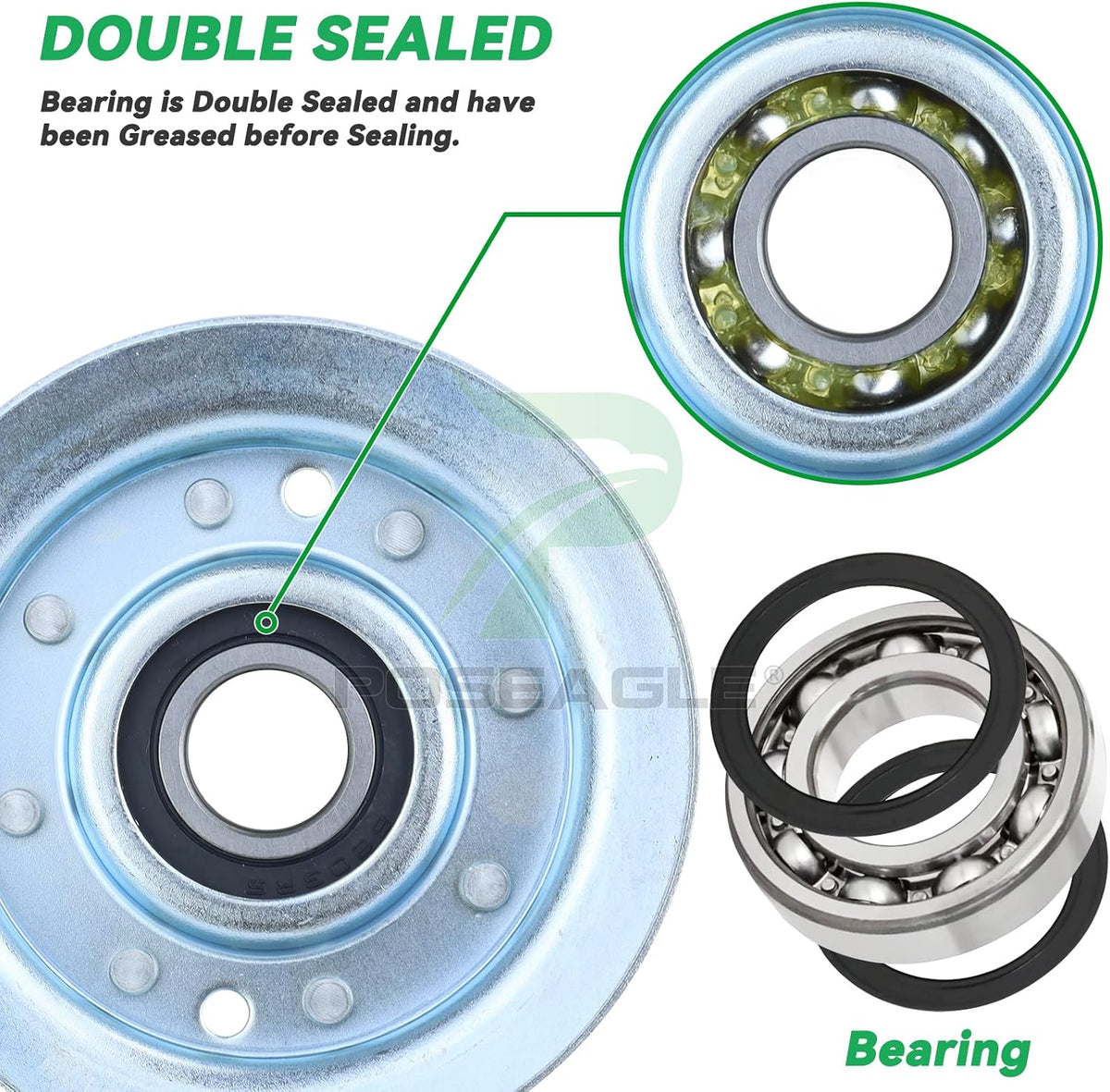 GY22172 Idler Pulley for John Deere 42" 48" D140 L130 LA145 Decks