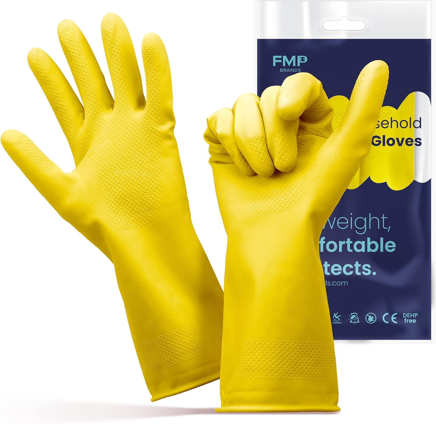 3/6/12/60 Pairs Cleaning Gloves, Waterproof Rubber Gloves for Washing Dishes, Non-Slip Latex Dishwashing Gloves