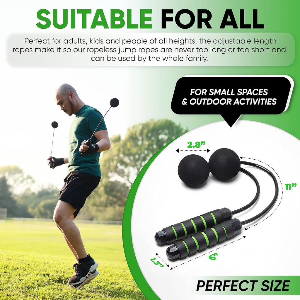 Bod Ropes Cordless Jump Rope Beachbody MBF - Adjustable Length Ropeless Jump Rope For Beachbody - Emulate Weighted
