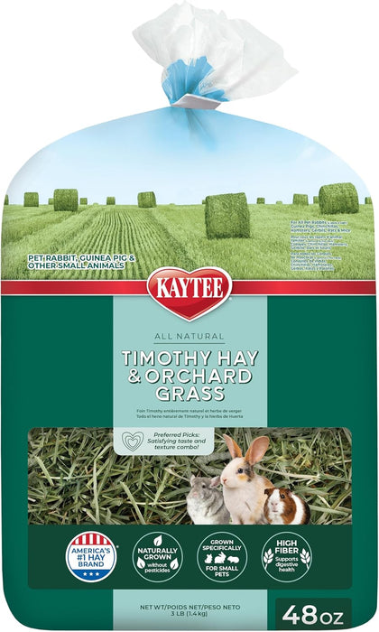 Timothy Hay & Orchard Grass for Guinea Pigs, Rabbits & Other Small Animals, 48 oz