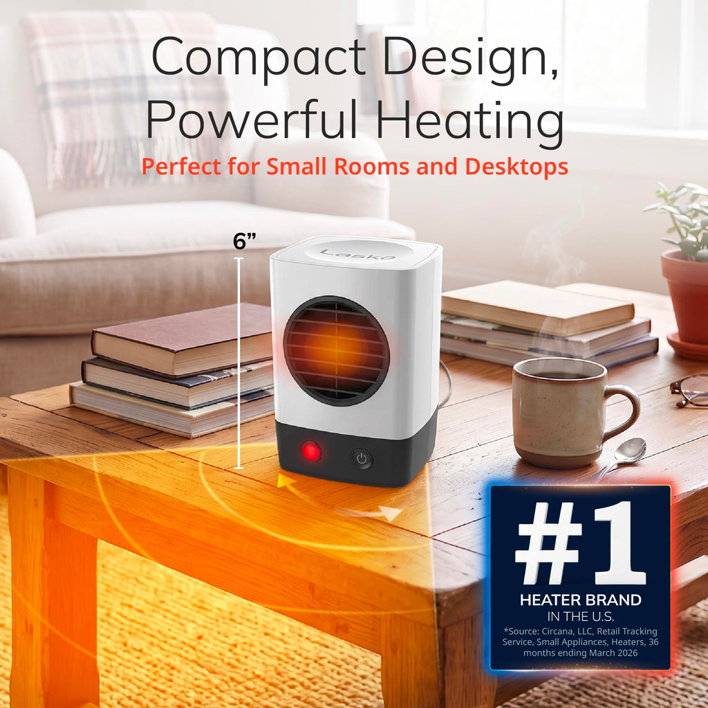 6" MyHeat Mini Ceramic Space Heater with Easy Controls - White - 201