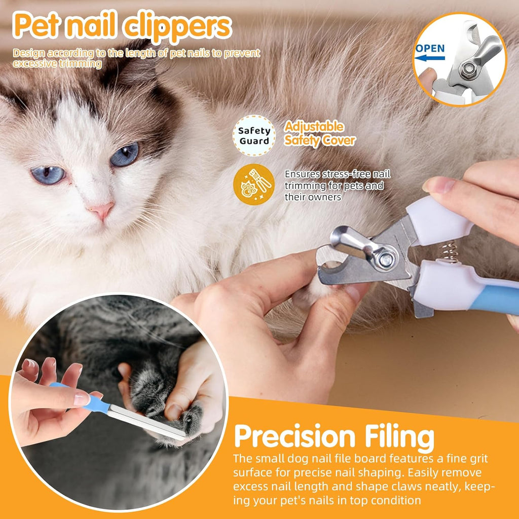 Aglads 12 in 1 Pet Grooming Kit, Dog Grooming Supplies with Self Cleaning Slicker Brush, Dematting Comb, Safety Nail