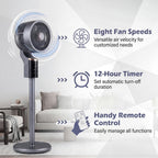 Pedestal Fan, Quiet Standing Fan with Remote Control