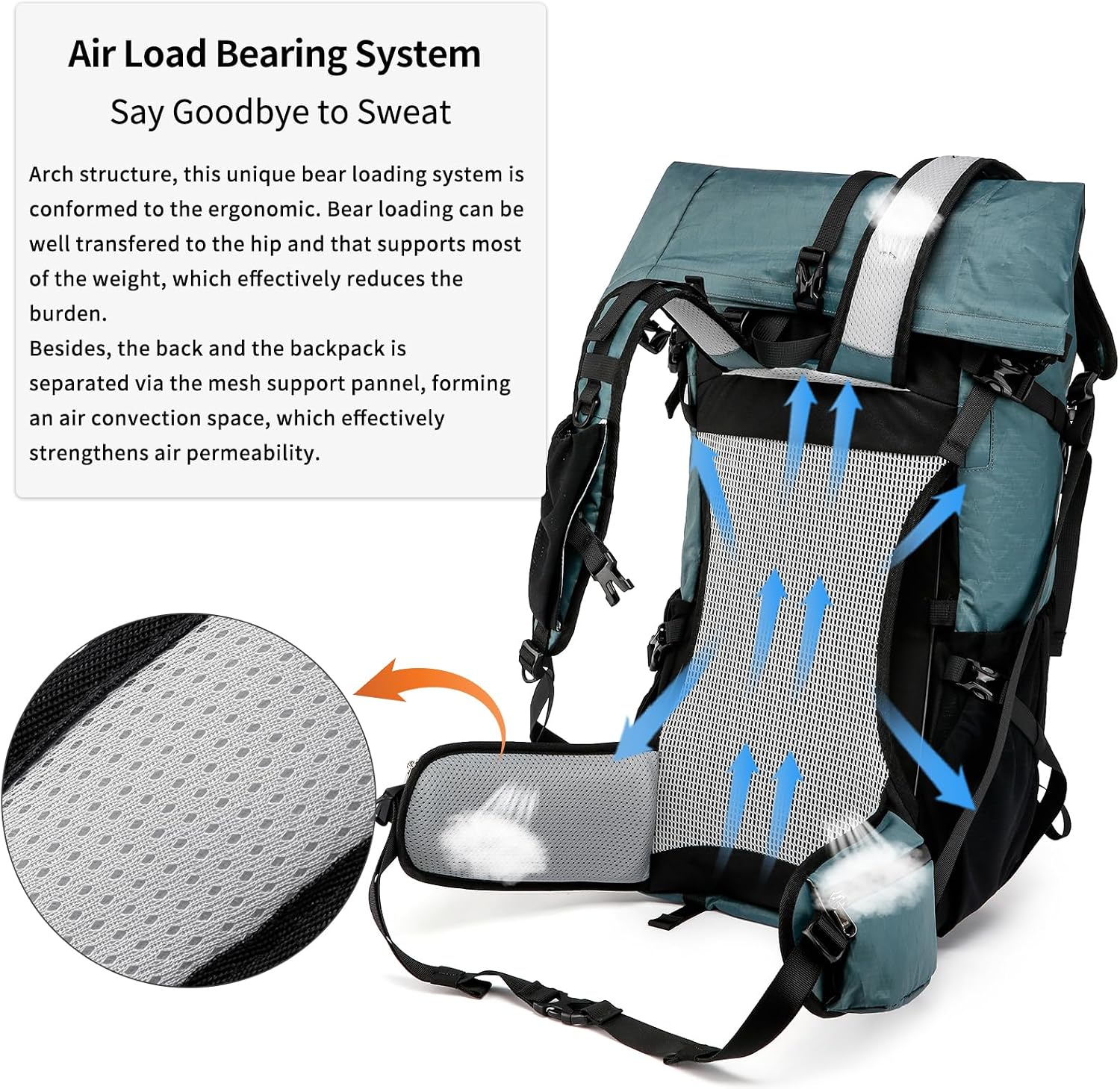 Hiking Backpack,40L to 50L Extra Large Capacity Hiking Bag,Internal Frame Camping Backpack,Upgraded X-PAC Lightweight