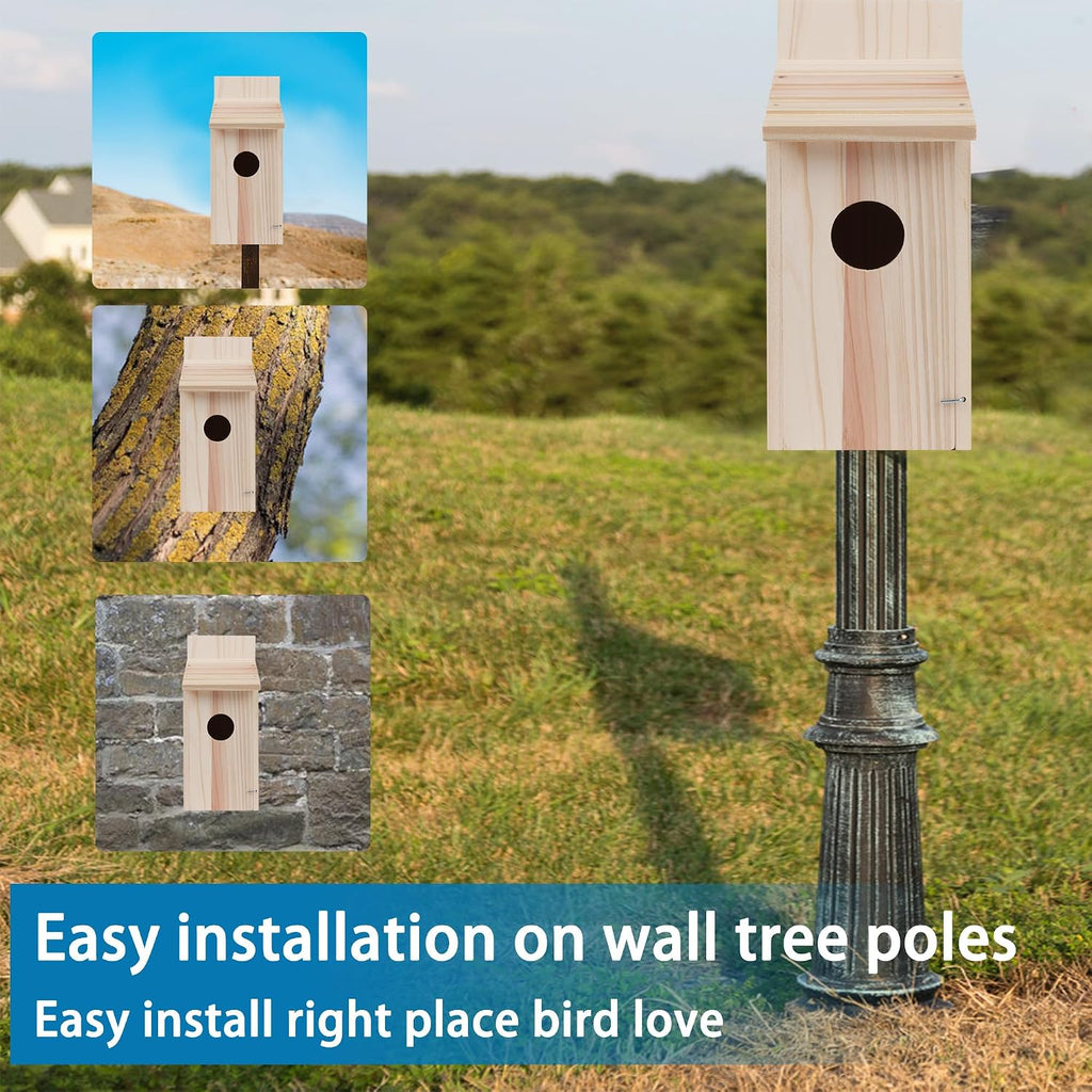 Wren Bird Houses for Outside,Cedar Swallow Wren Hummingbird Houses,DIY,1Pcs