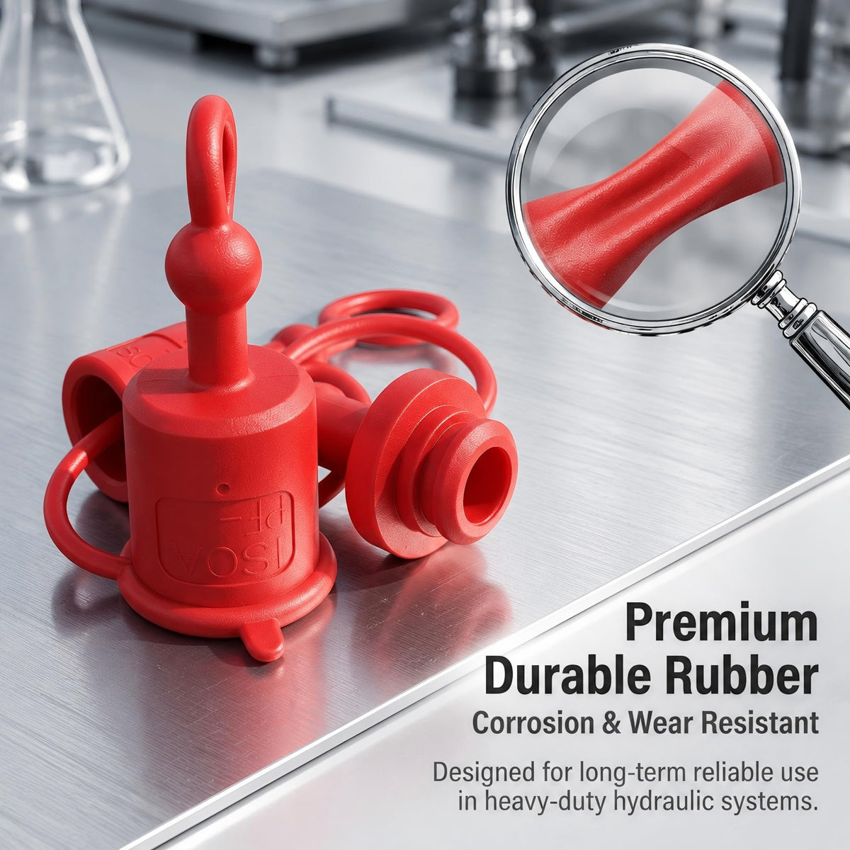 1/4" ISO5675 Body Hydraulic Quick Connect Coupler Rubber Dust Cover Kit