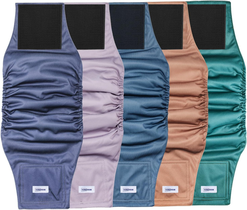 Reusable Dog Diapers Male, Premium Washable Belly Bands for Dogs Extra Small, Pack of 5, High Absorbing Dog Wraps for