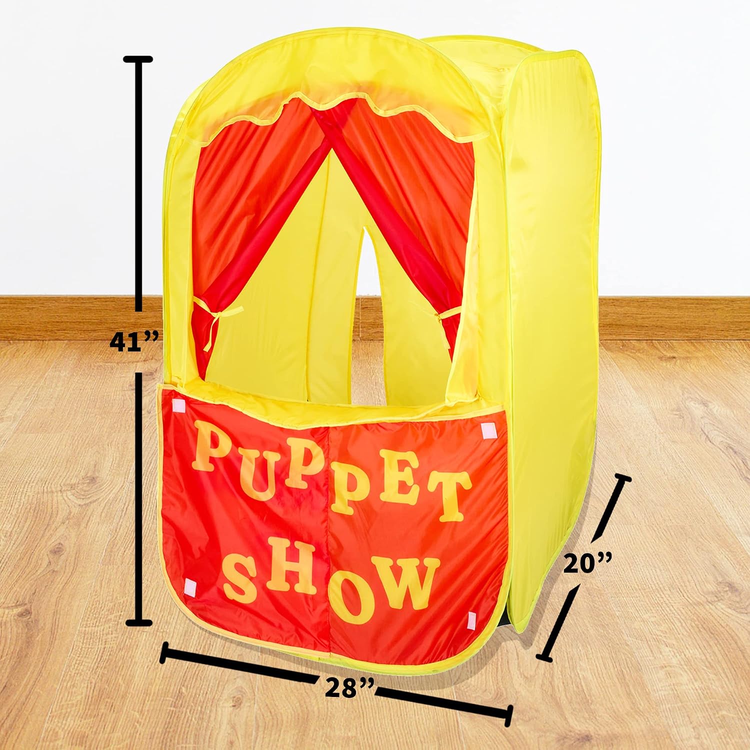 Puppet Theater for Kids, 2-in-1 Puppet Show & Lemonade Stand Pop-Up Play Tent - Playbees Foldable Theater Stage