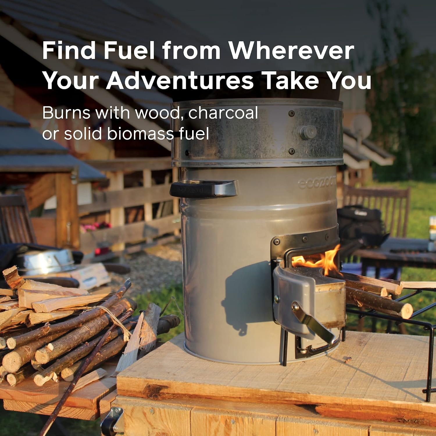 Rocket Stove, Dual Fuel Wood & Charcoal, Portable & Insulated | Heavy Duty, Emergency Use, Refractory Linings