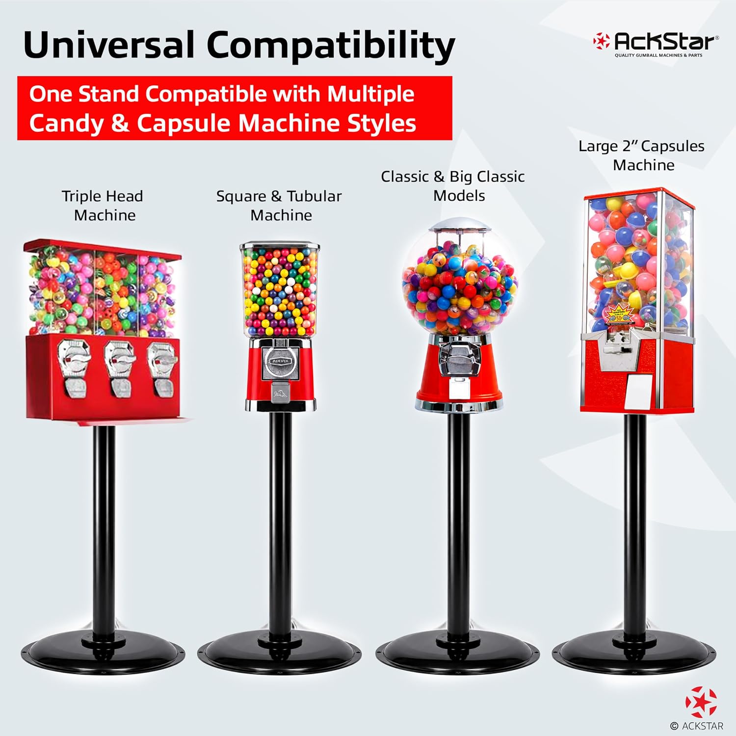 Single Metal Stand for Gumball Machine & Big Capsule Vending Machines.