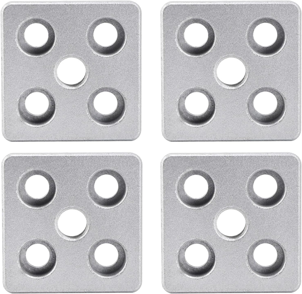 6060 Series Aluminium Profile Extrusion Bracket Flat Square Plate Joining Connector Corner Brackets (M12, 4 Pack)