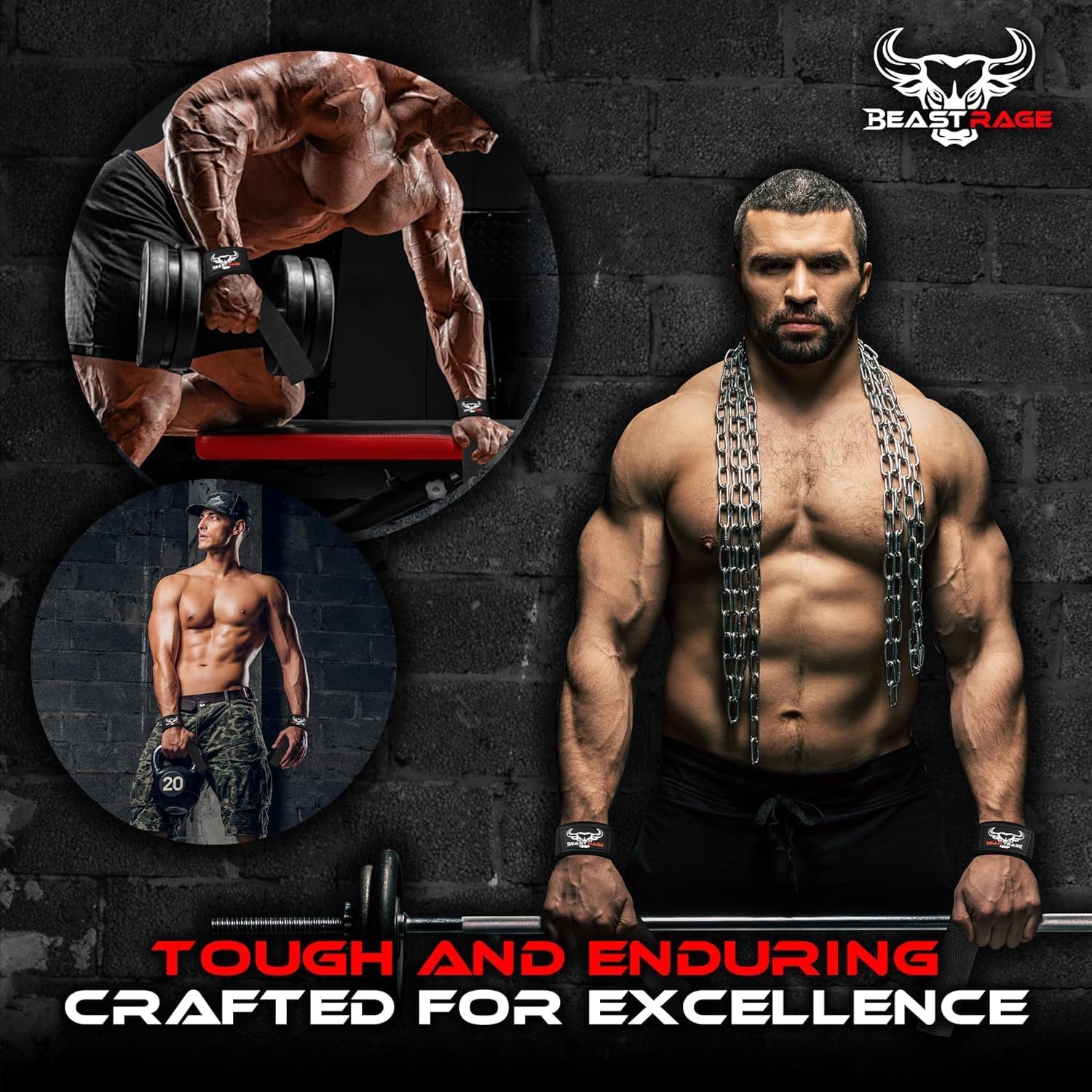 Lifting Wrist Straps for Weightlifting, Straps Gym Grip Power Workouts Lifting Straps Padded Neoprene & Premium
