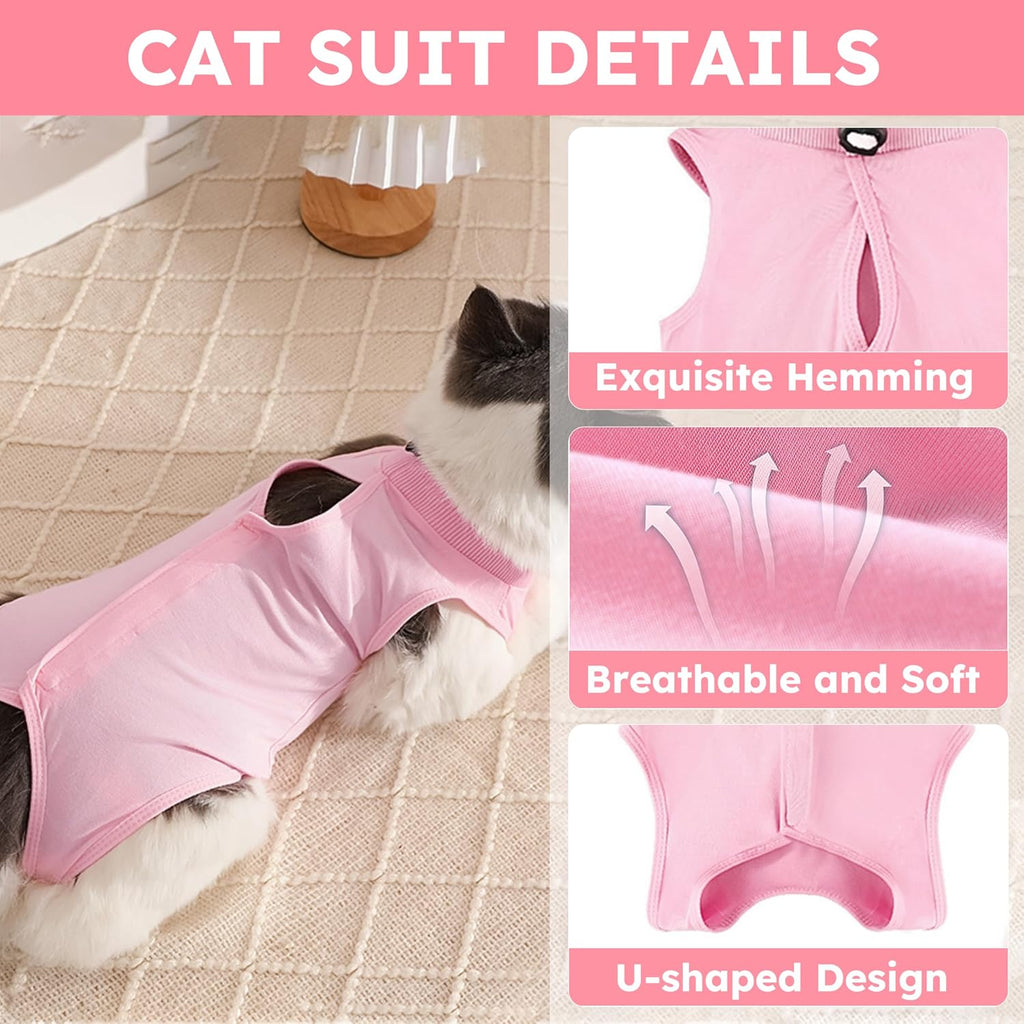 Cat Recovery Suit, Breathable Cat Surgery Recovery Suit Female, Cat Onesie for Cats After Surgery Spay Surgical