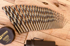 Noreseman 44170-29 Piece Black & Gold 135 Degree Split Point Jobber Length Drill Bit Set - Sizes 1/16 Thru 1/2