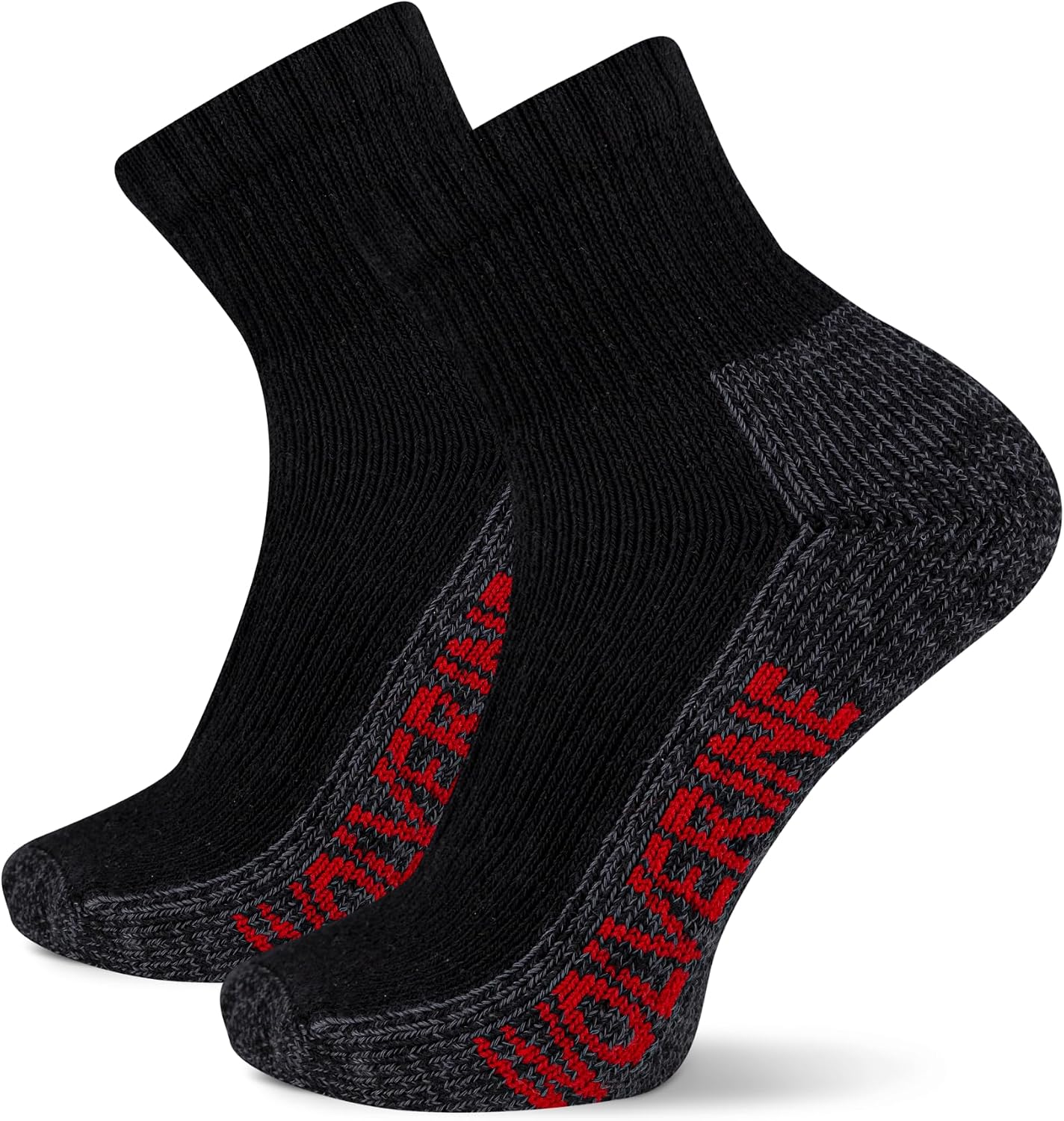 Men's Steel Toe Cotton Work Boot Ankle Socks - 2 Pairs - Durable Cushioning