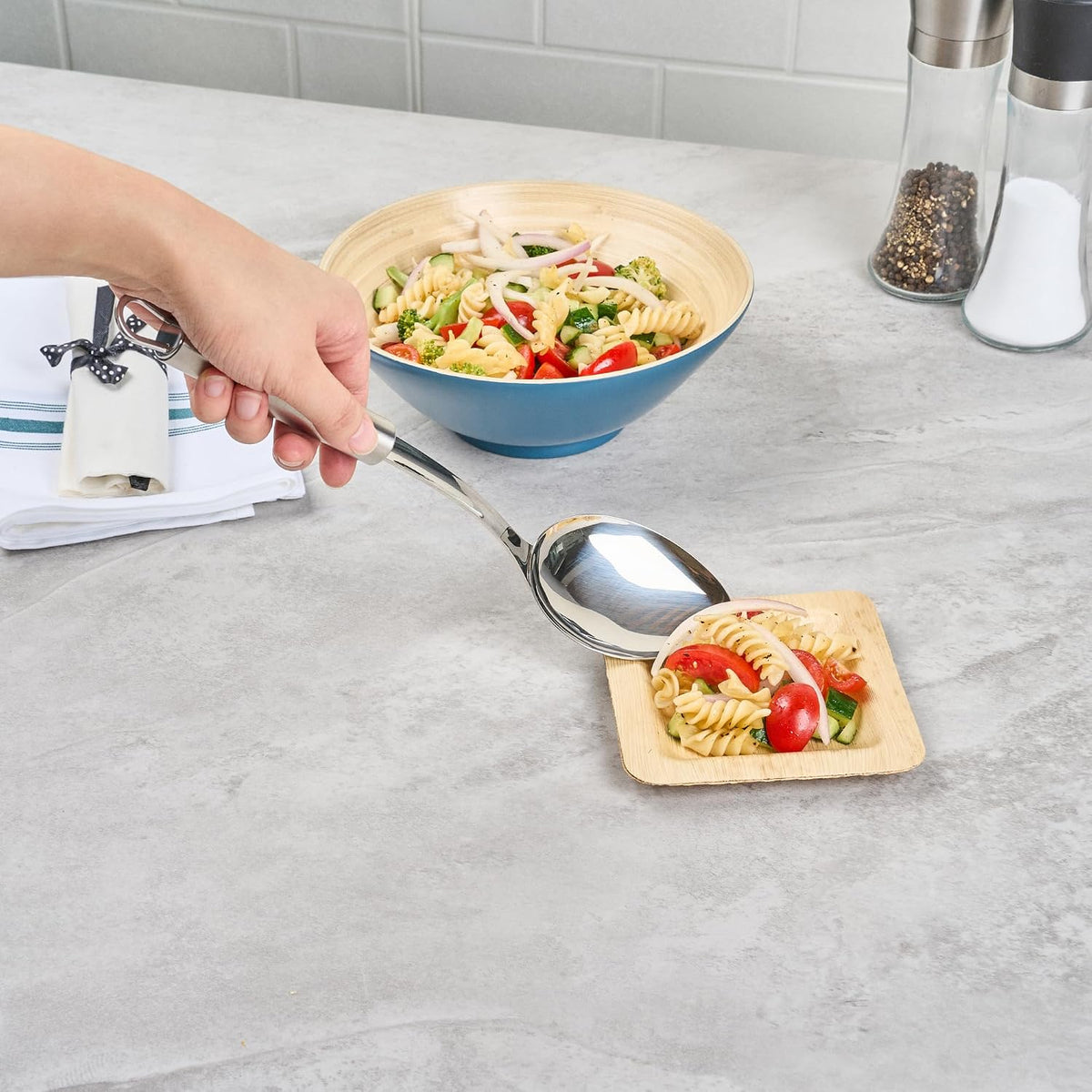 Stainless Steel Cooking Spoon - 36 Pack - German Standard Metal Kitchen Spoon with Ergonomic Handle, Dishwasher Safe