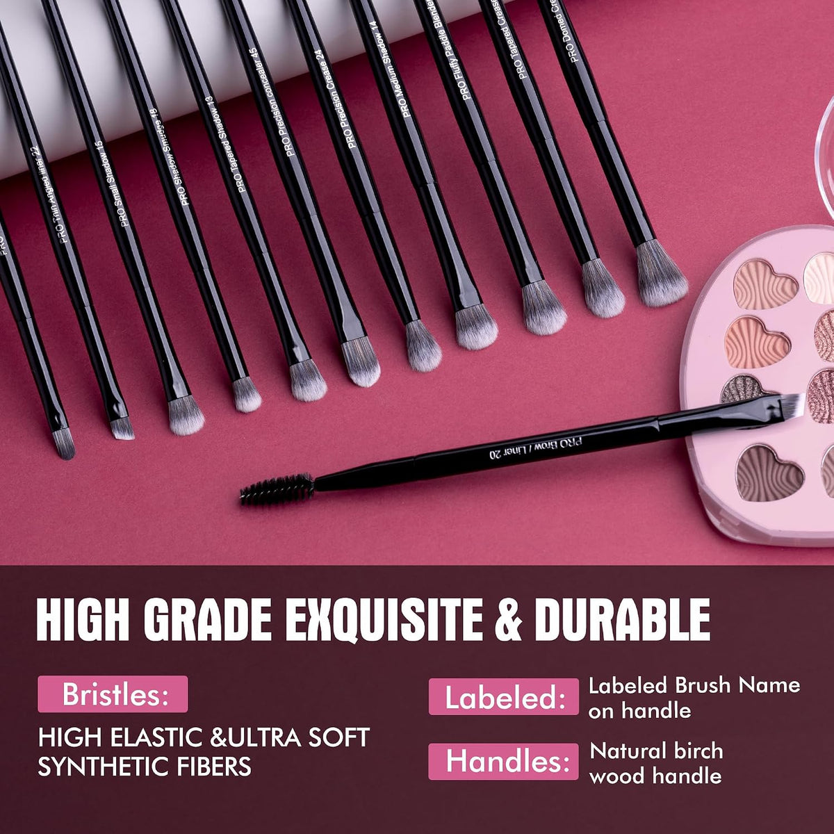 12Pcs Professional Eyeshadow Makeup Brush Set