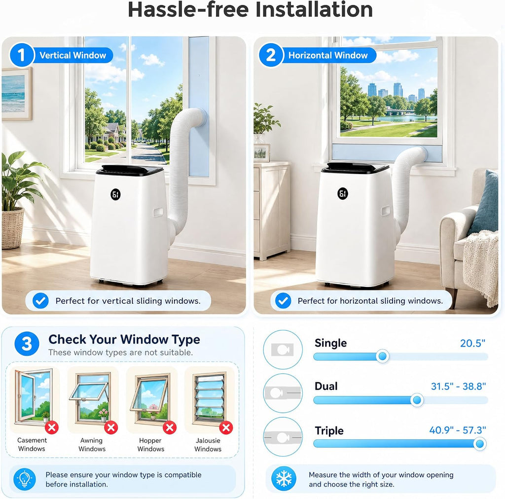 14000 BTU Portable Air Conditioner for Large Rooms up to 700 Sq. Ft., 3-in-1 Portable AC Unit with Fan, Dehumidifier