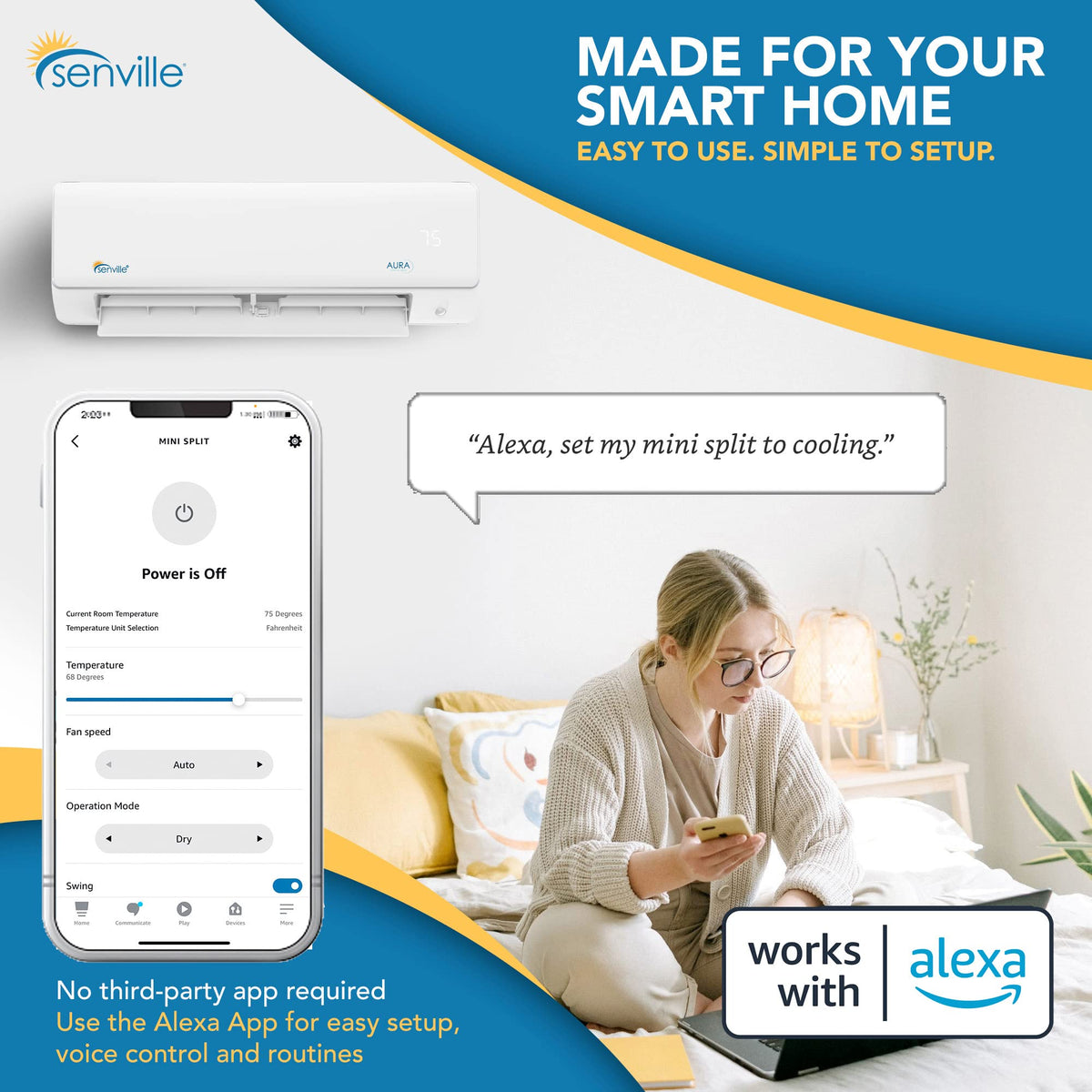 Mini Split Air Conditioner Heat Pump, White, Dual Zone, 28000 BTU