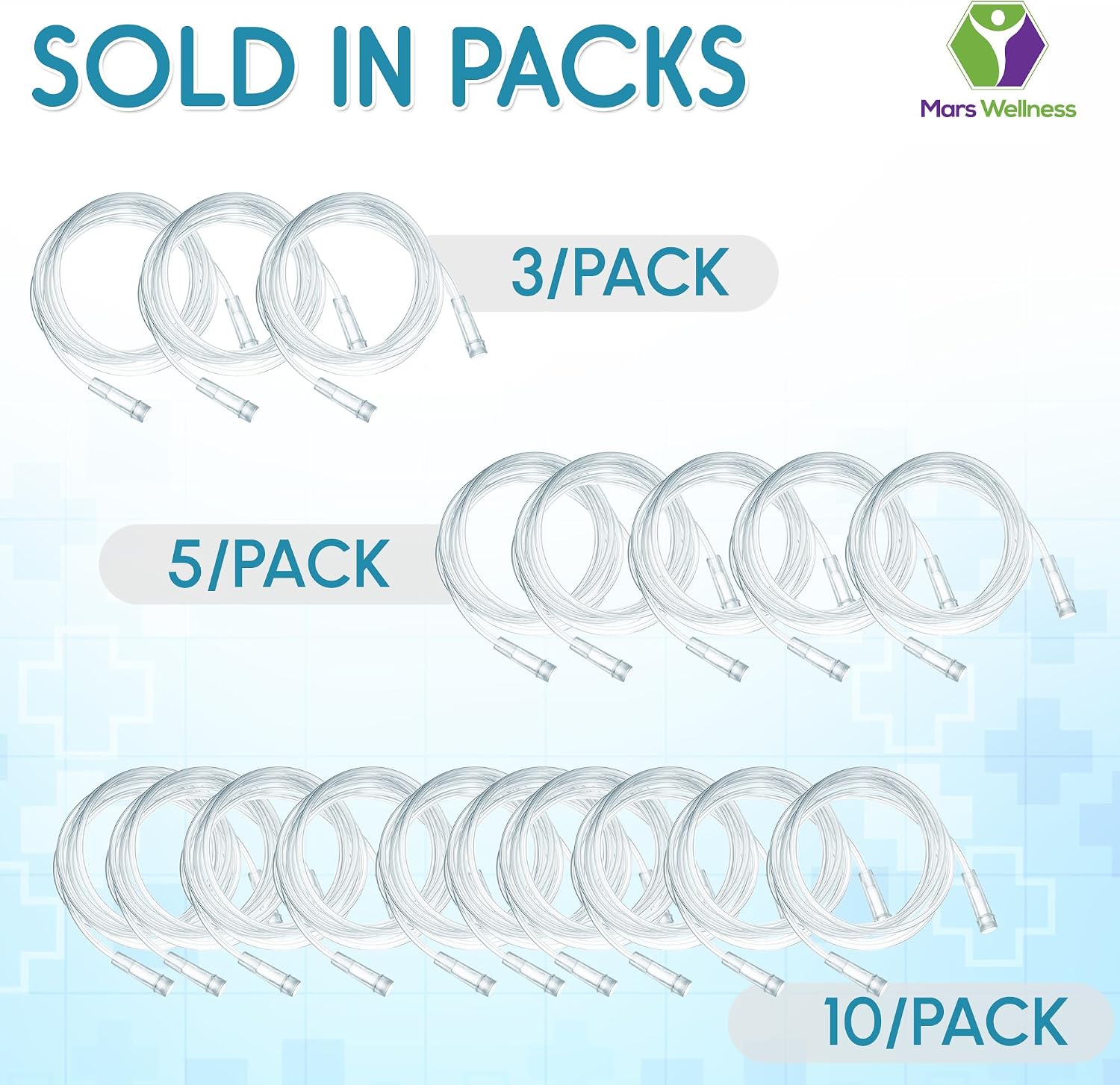 Oxygen Tubing - Clear Crush Resistant Oxygen Tubes - 7 Foot