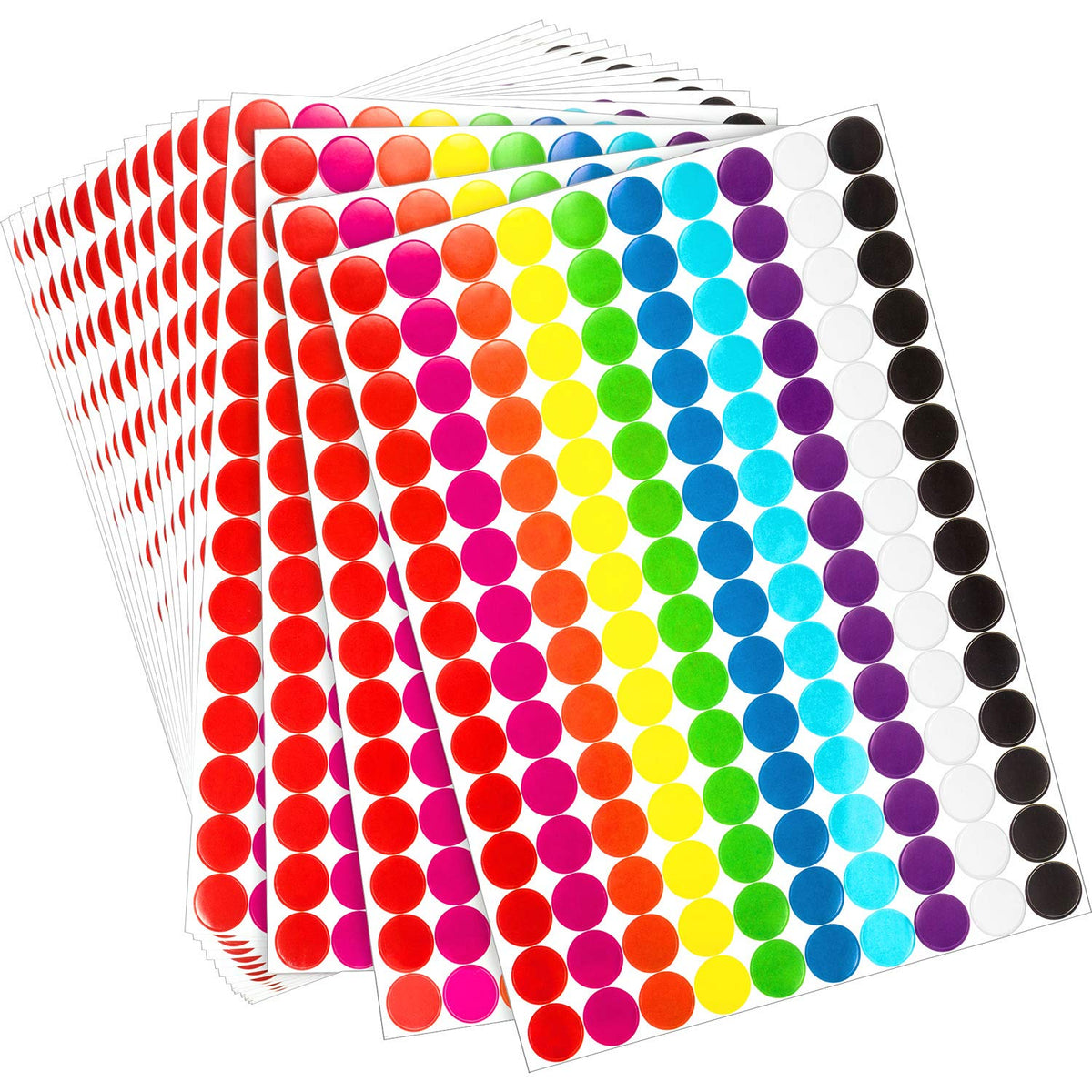 2800 Pieces 3/4" Round Dot Stickers, Circle Coding Labels Multicolor