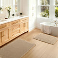 Set of 2 Waffle Bath Mats Boho Non Slip Bath Rugs Washable Bathroom Rugs Super Absorbent Waffle Mats Ultra Soft Fast