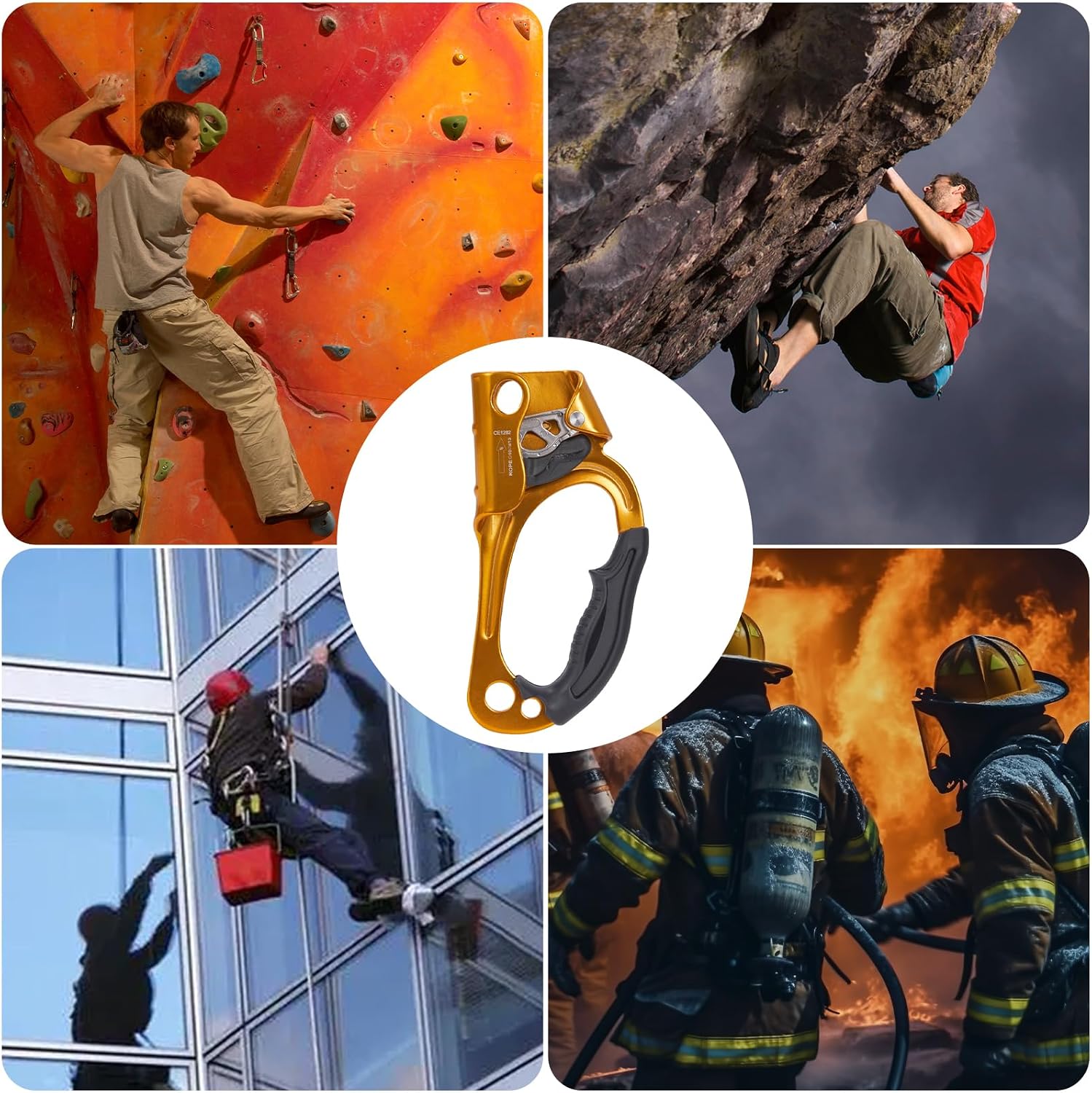Hand Ascender, Rock Climbing Tree Arborist Rappelling Gear Equipment Rope Ascender Rope Clamp for 10~13MM Rope