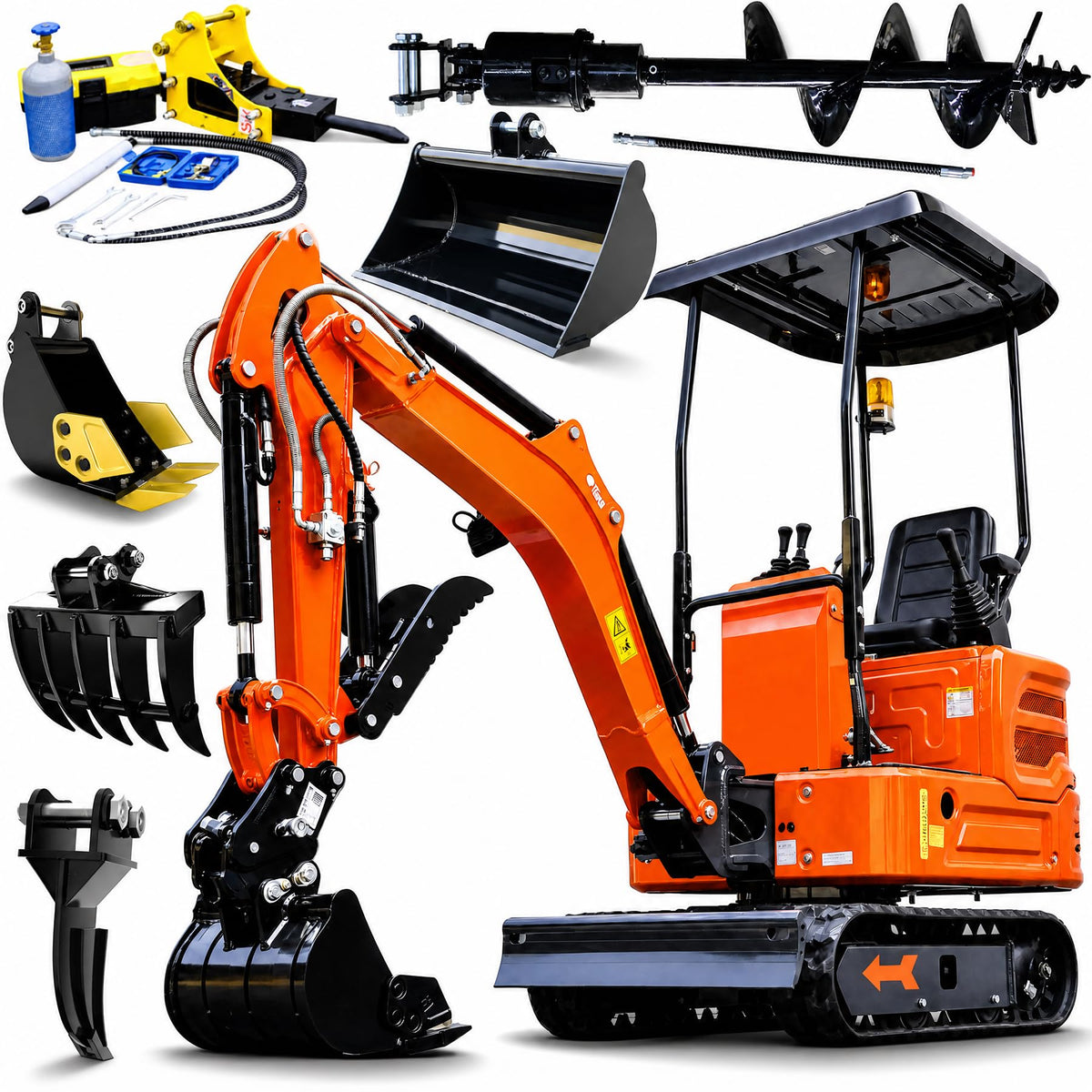 3100lbs Compact Mini Excavator with B&S Gas Engine & Side Swing