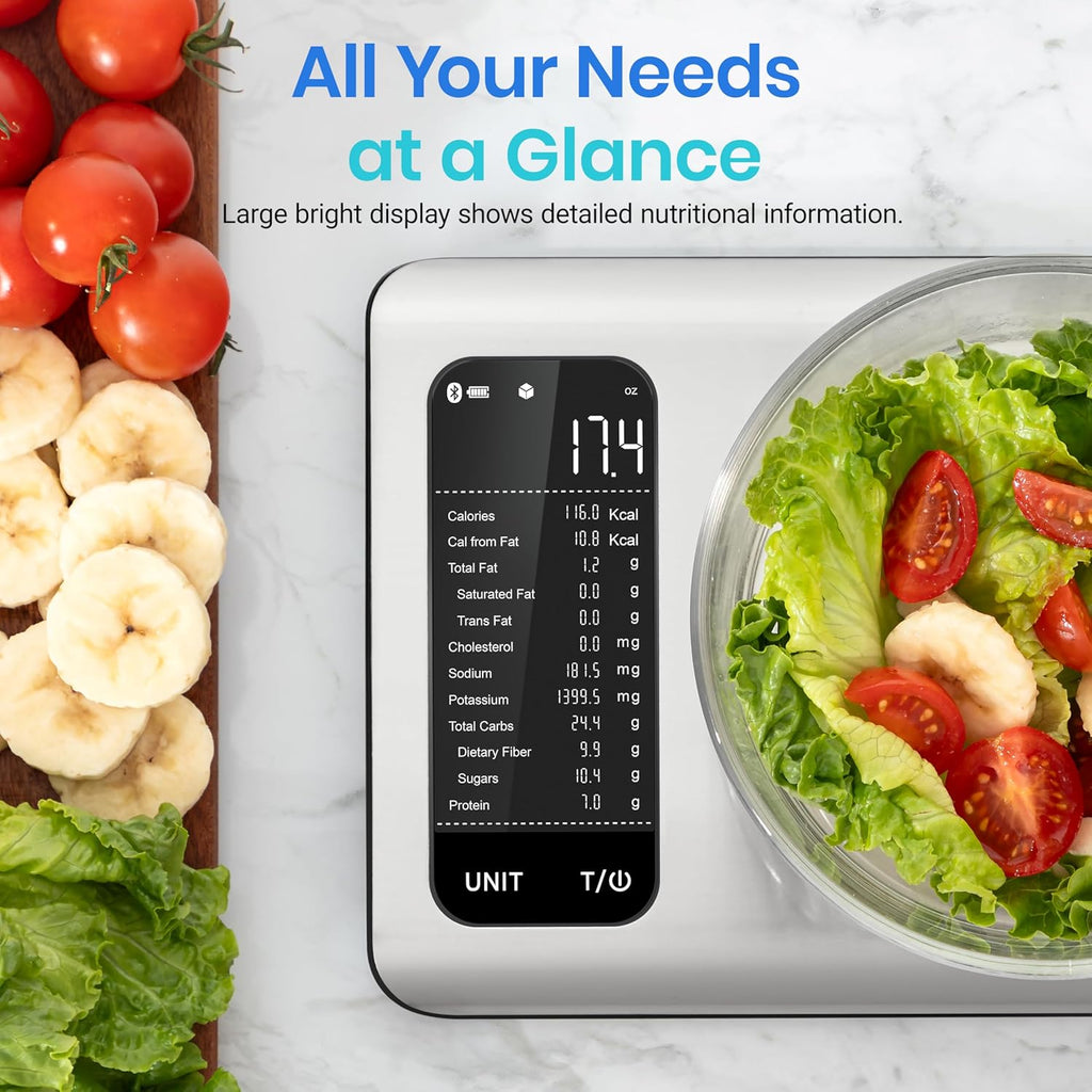 Food Kitchen Scale with Nutritional Calculator, Smart App, 11lb