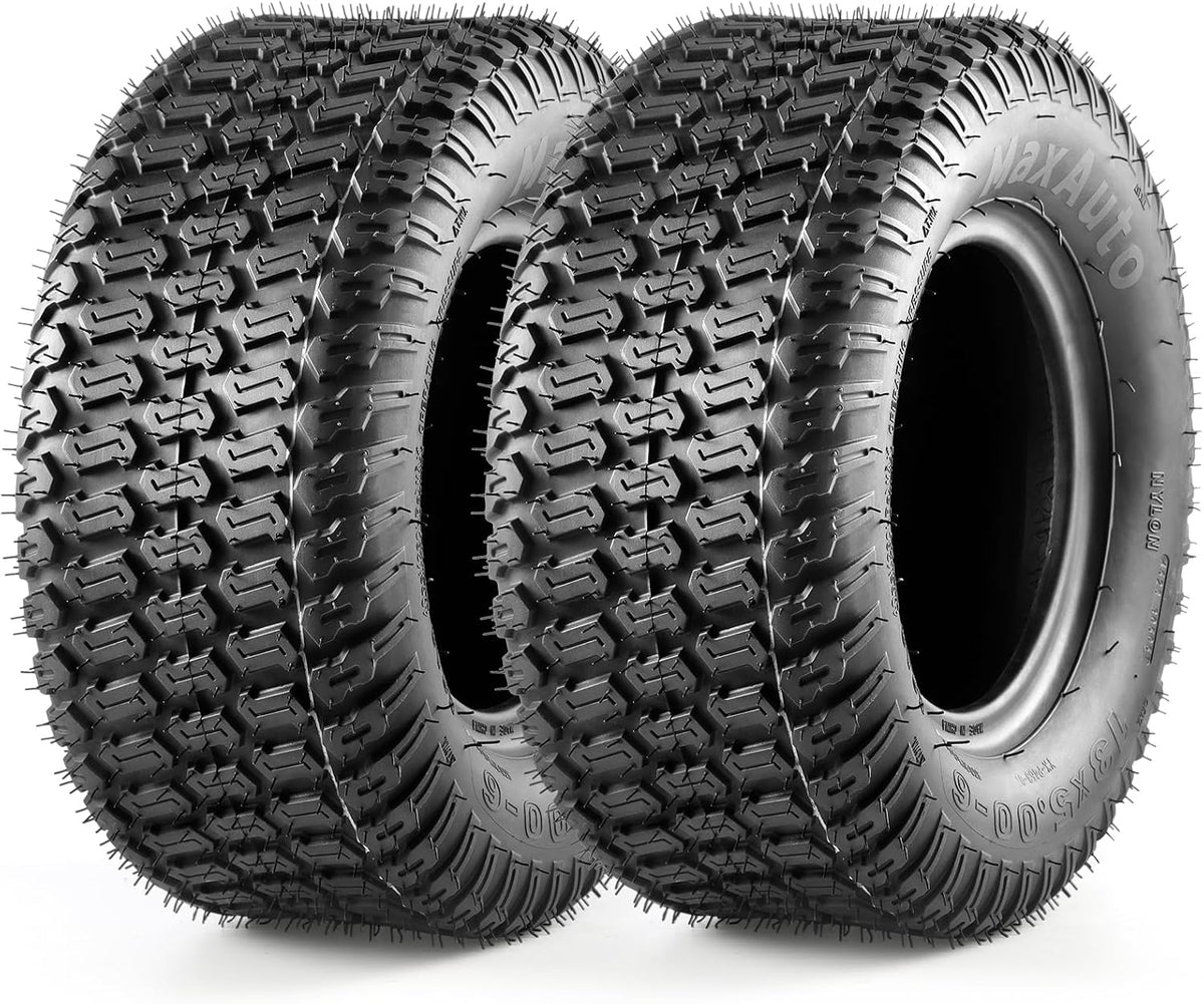 2Pcs 13x5.00-6 Riding Mower Tires 13x5x6 Turf Tires for Lawn and Garden Mower,4PR,P332, Set of 2