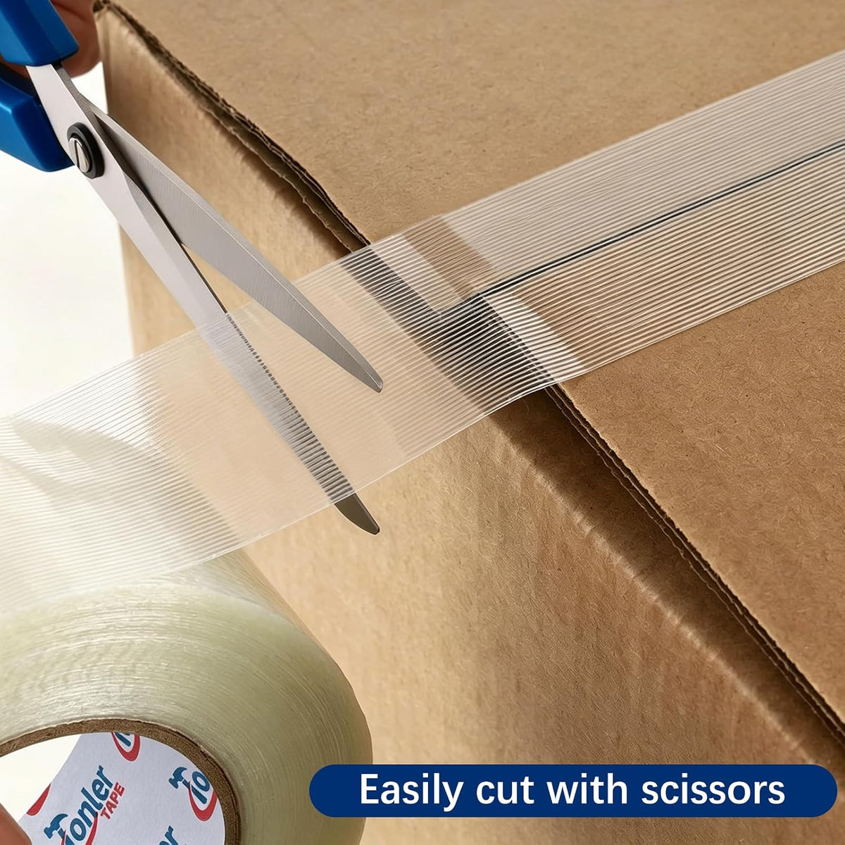 Filament Strapping Tape 1/2" x 60Yd 3 Rolls 6.2mil Fiberglass