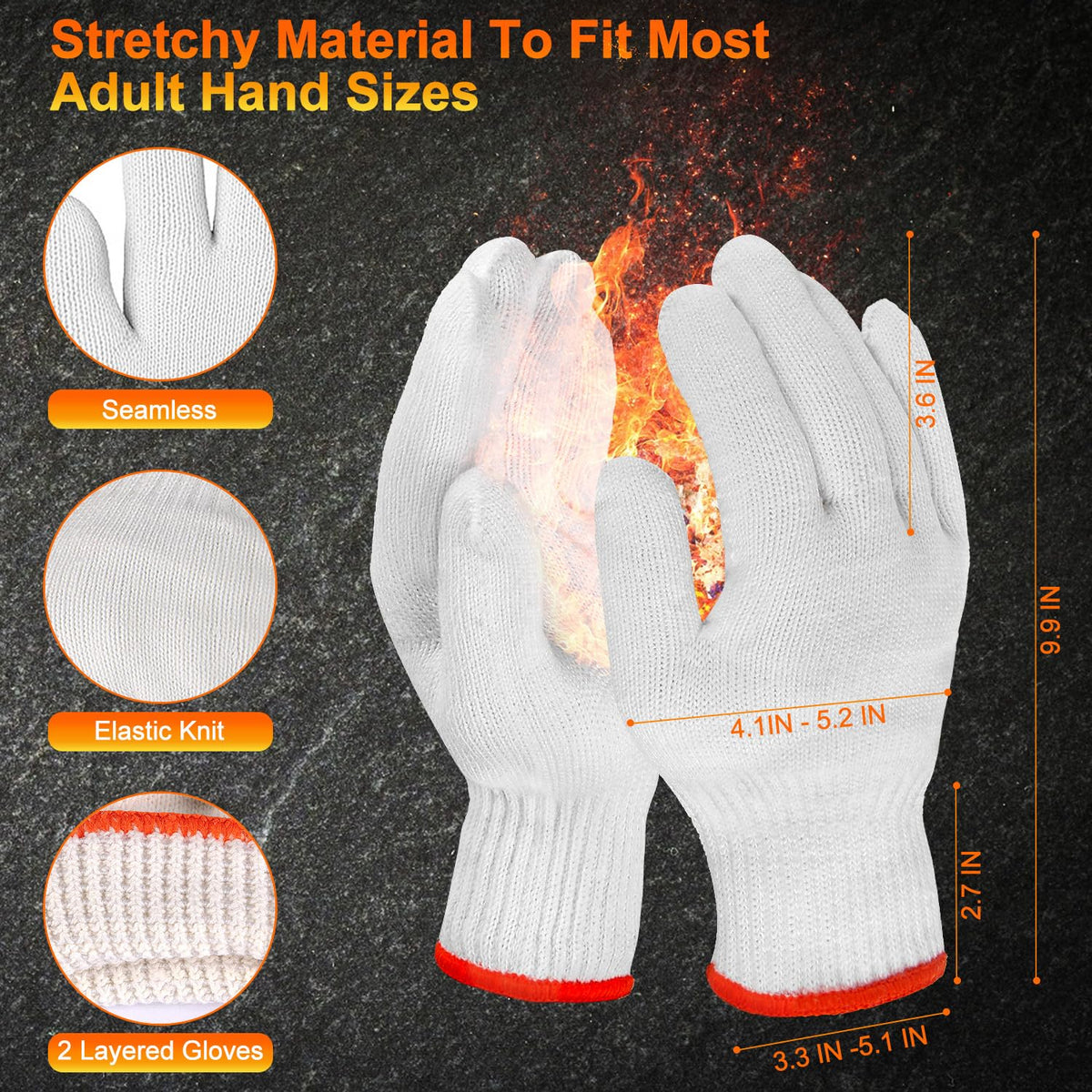 BBQ Gloves Disposable, 10Mil Heavy Duty Nitrile Gloves for Cooking Grilling