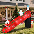 Christmas Inflatable Outdoor Decor,9.7FT Penguin Santa Claus Slide | Christmas Blow Up Yard Decor，LED Light