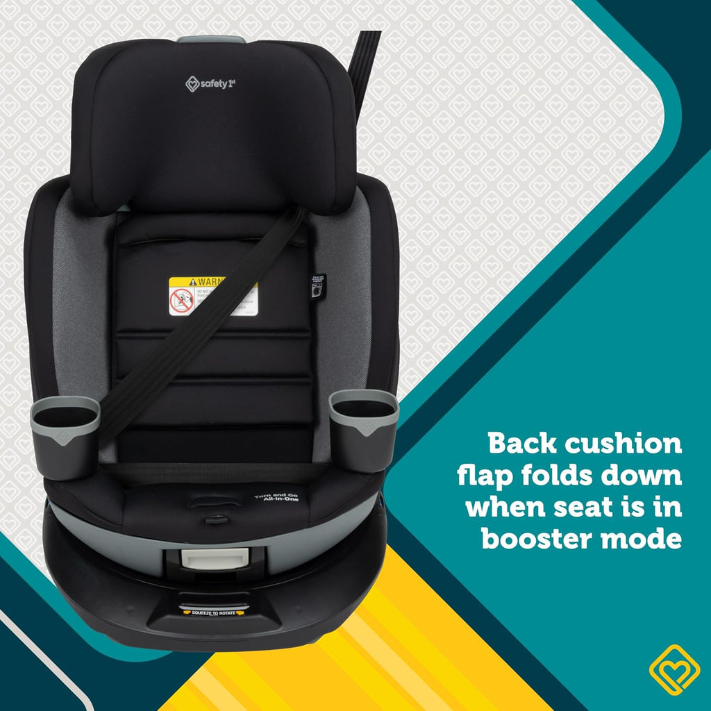 Safety 1ˢᵗ Turn and Go 360° Rotating All-in-One Convertible Car Seat, Black Beauty