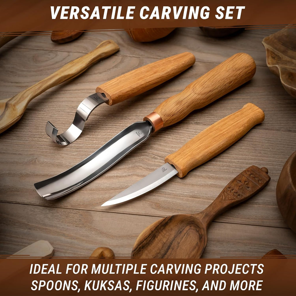 Wood Carving Knives Kit Spoon Carving Tools S14 - Spoon Hook Knife Wood Carving Chisels Set Bowl Gouge - Whittling