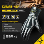 2 Pairs A4 Cut Resistant Safety Work Gloves with Grip for Men