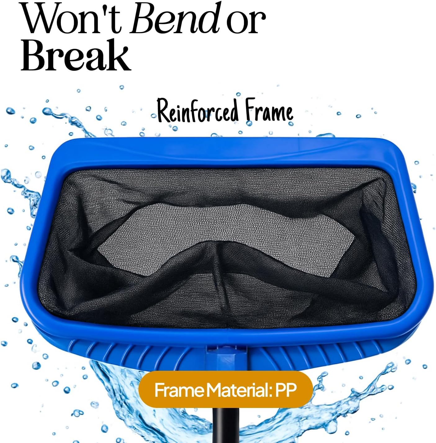 Pool Skimmer Net for Cleaning – Heavy Duty Deep Mesh Pool Net Skimmer - Fine Leaf Rake Net for Swimming Pools, Ponds