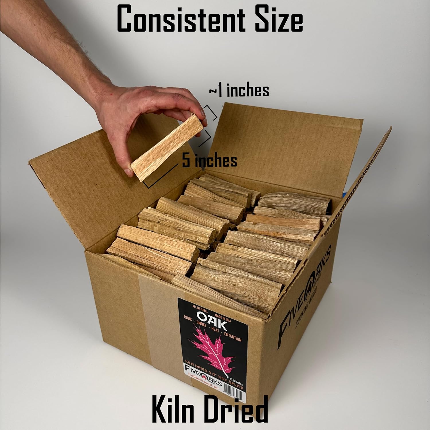 Kiln Dried Oak Pizza Oven Wood, Mini 5 Inch Cooking Wood for Ooni, Gozney, Bertello Pizza Ovens, Solo Stove & More