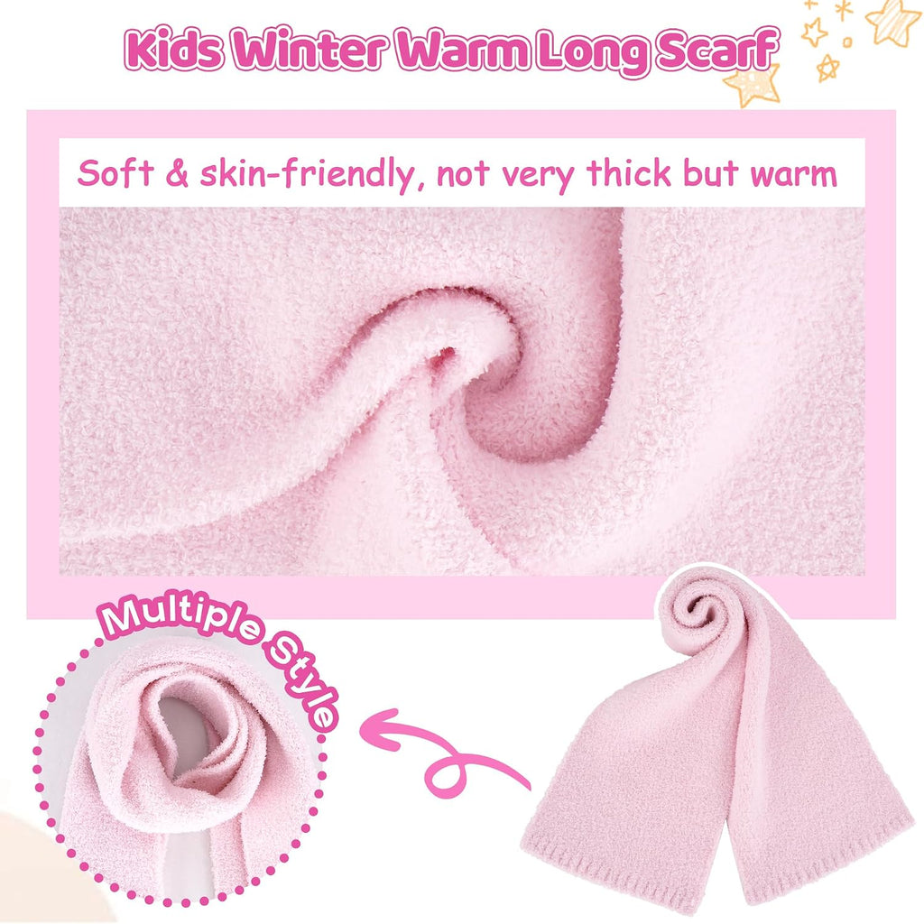 Toddler Kids Winter Hats Mittens Gloves Scarf Set Age 0-4 | Warm Knit Baby Beanies Hats with Ear Flaps, Fleece Neck