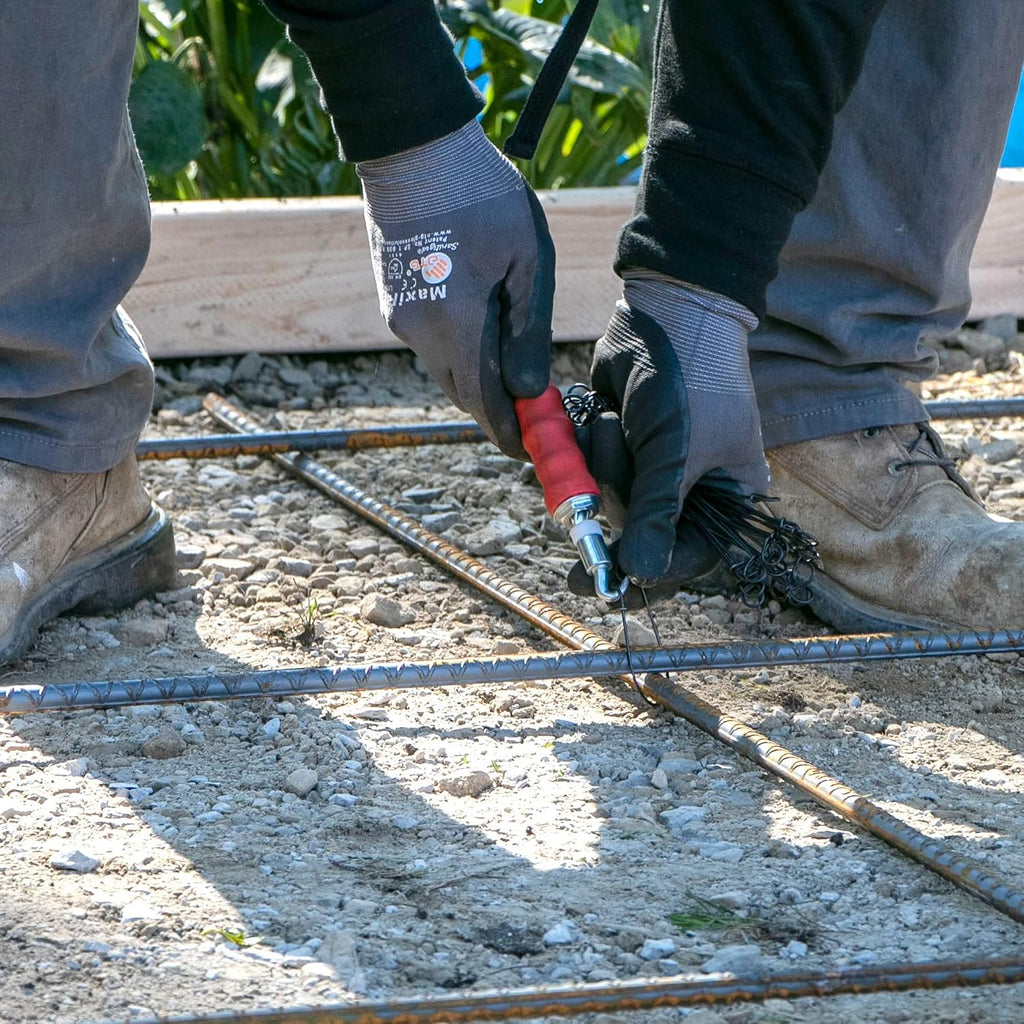 QLT Pull Tie Wire Twister, 12 Inch, Concrete Rebar Tie Tool | Twists Bar Ties in One Pull, Rubber Grip Handle, Rebar