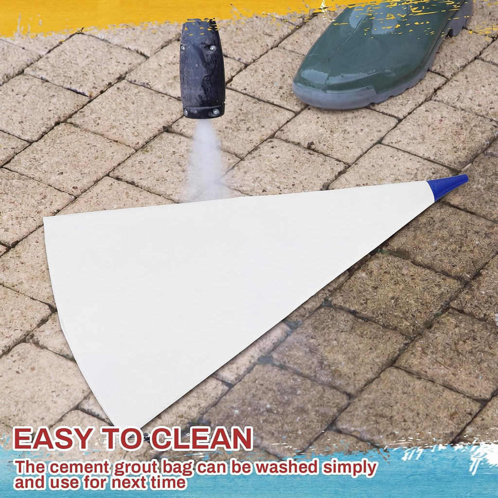 6-Pack Heavy Duty Tile Grout Bag Set, Tear Resistant,Blue | 3 Grout Bags 13" x 24" with Molded Tips, 1 Margin Trowel