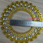 2 Pack Shiny Gold Curtain Tiebacks Round Holdbacks, 26 Crystals