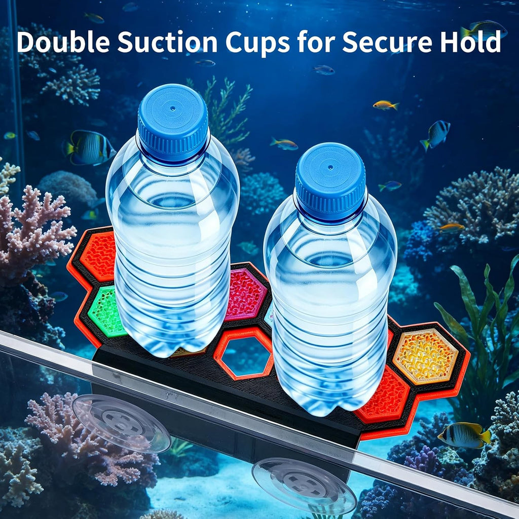 11-Hole Fluorescent Hex Coral Frag Rack with Suction Cups，Aquarium Stand