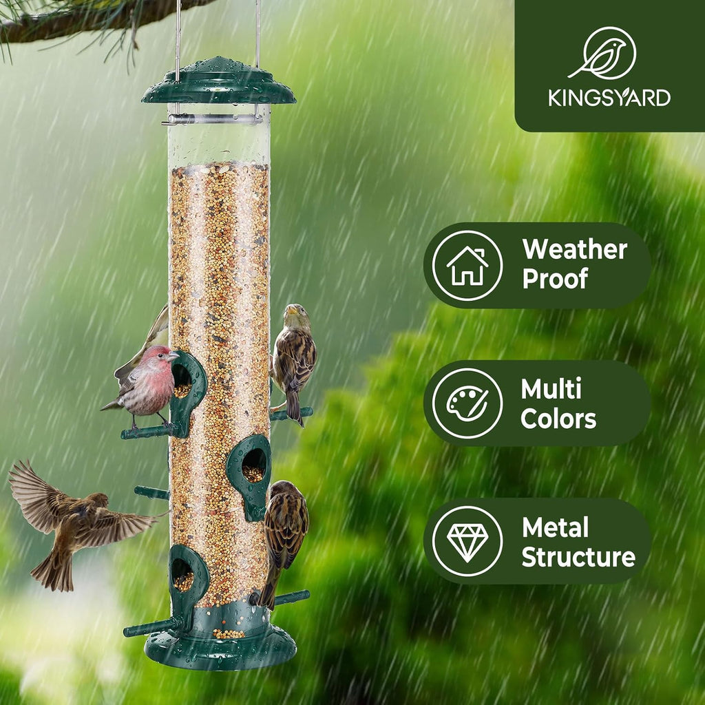 15" Metal Tube Bird Feeders for Outdoors Hanging