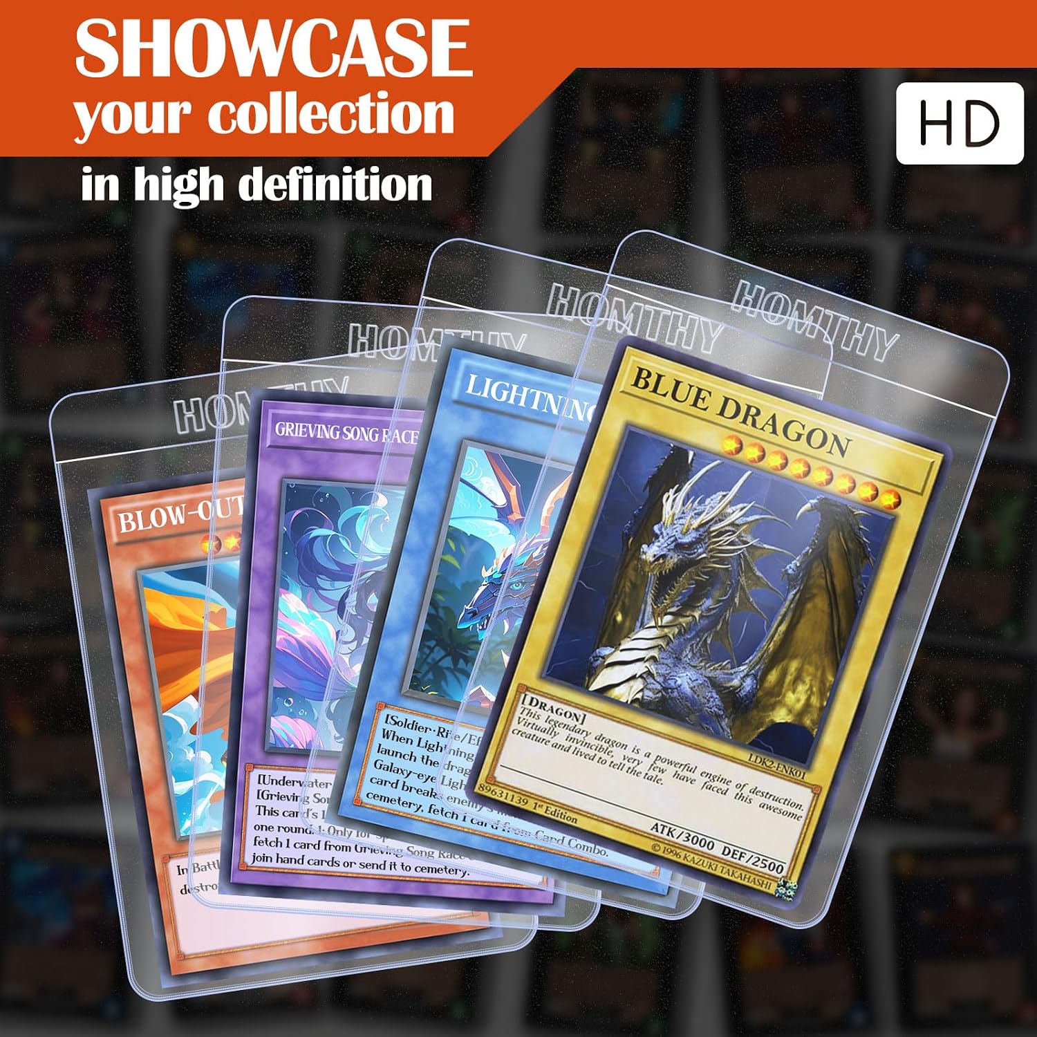 50ct Semi Rigid Card Holders for Trading Cards, Card Sleeves | with 1/2" Lip Baseball Card Protector for PSA, BGS