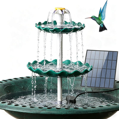 3‑Tier Solar Bird Bath Fountain with 3.5W Solar Water Pump
